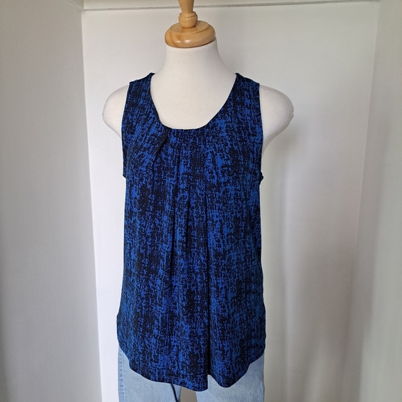 Anne Klein | Blue & black pattern women's tank top - Picture 5 of 10